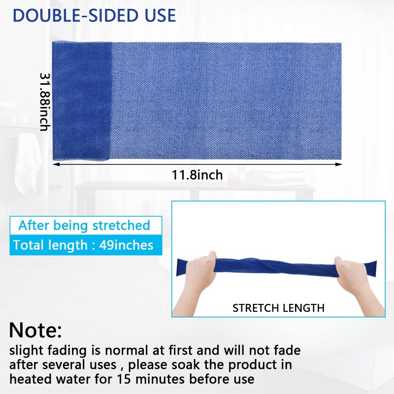 SuperJpsor 2 Piece African Exfoliating Net for Body, African Net Sponge, African Wash Net, African Shower Net, African Bath Sponge Scrubbing Rag Net Exfoliation, African Body Scrubber (Blue) - Image 5